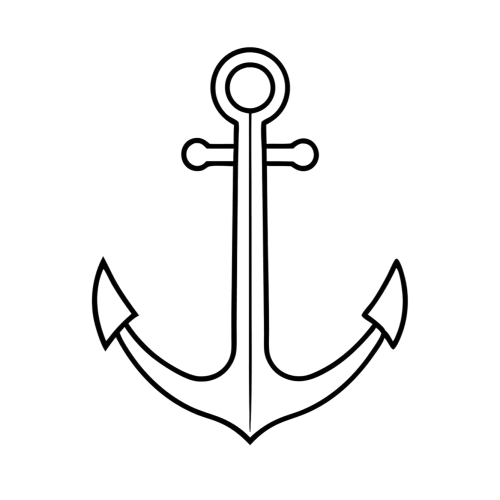 anchor line art vector illustration