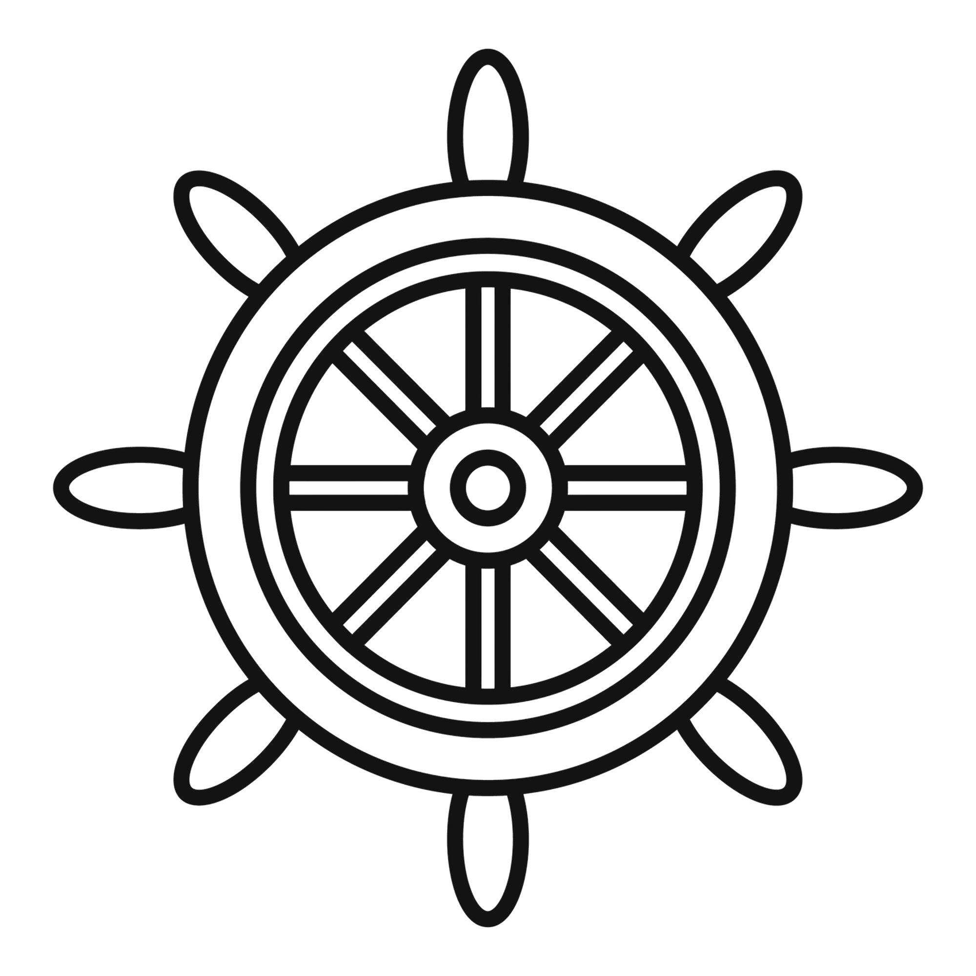 One Page Website ship steering wheel drawing illustration